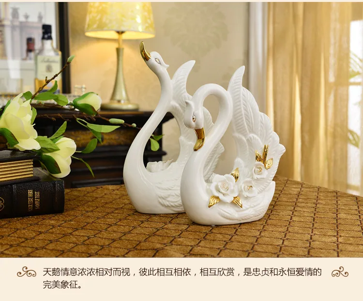 Modern Minimalist Couple Ceramic Swan Ornaments Home Décor European Creative Wedding Gifts Practical Crafts 9