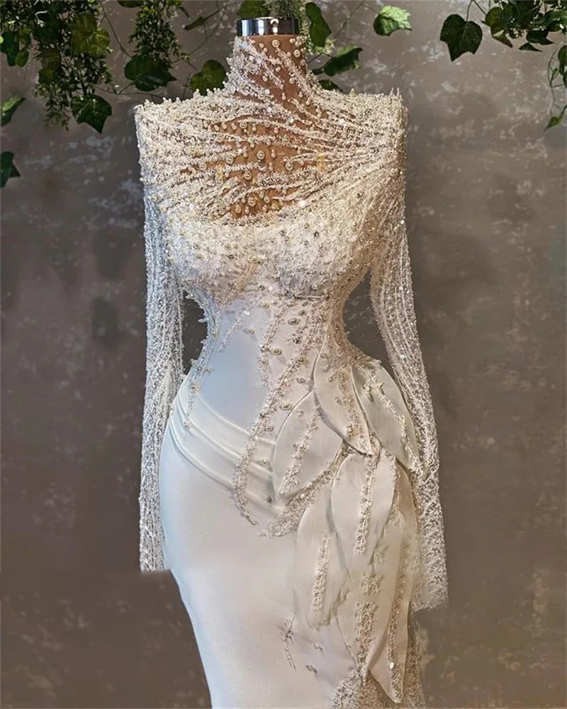 New Plus Size Heavy Industry Main Wedding Dress African Bridal Sexy Slim Fit Hip Fishtail Wedding Dress W2406