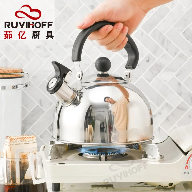 stainless steel chirping kettle wholesale new amazon cross-border whistle kettle folding handle European style kitchenware 6