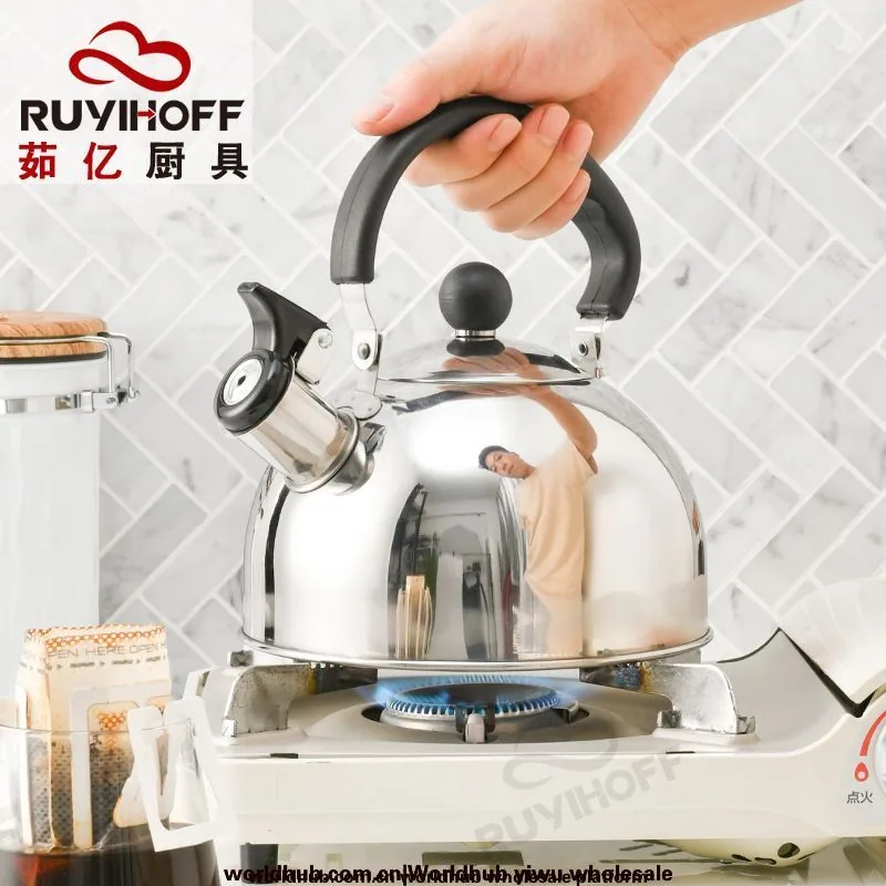 stainless steel chirping kettle wholesale new amazon cross-border whistle kettle folding handle European style kitchenware