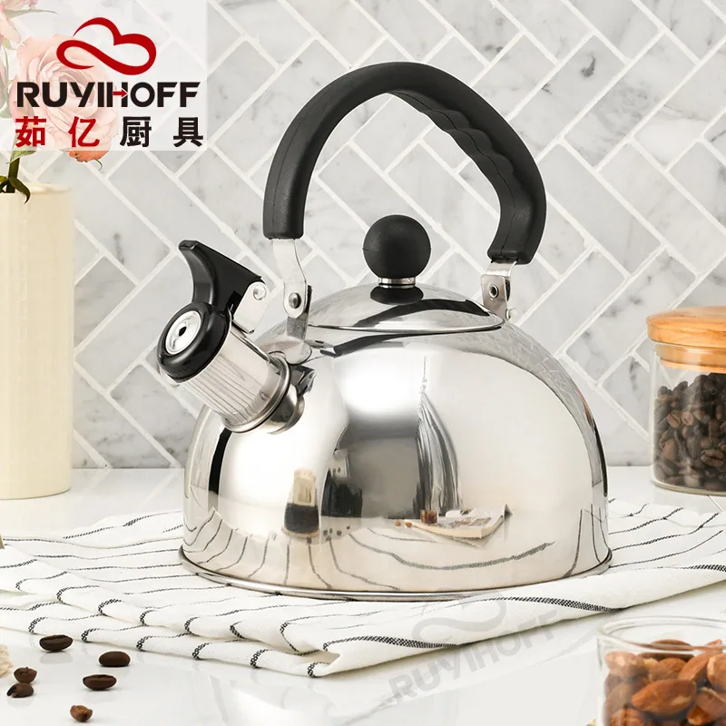 stainless steel chirping kettle wholesale new amazon cross-border whistle kettle folding handle European style kitchenware 4