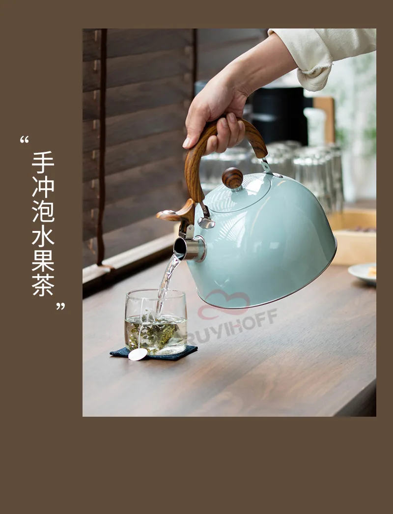 Cross-border dome gray stainless steel sound kettle tea brewing coffee European and American whistle pot 3L kitchenware whistle 11