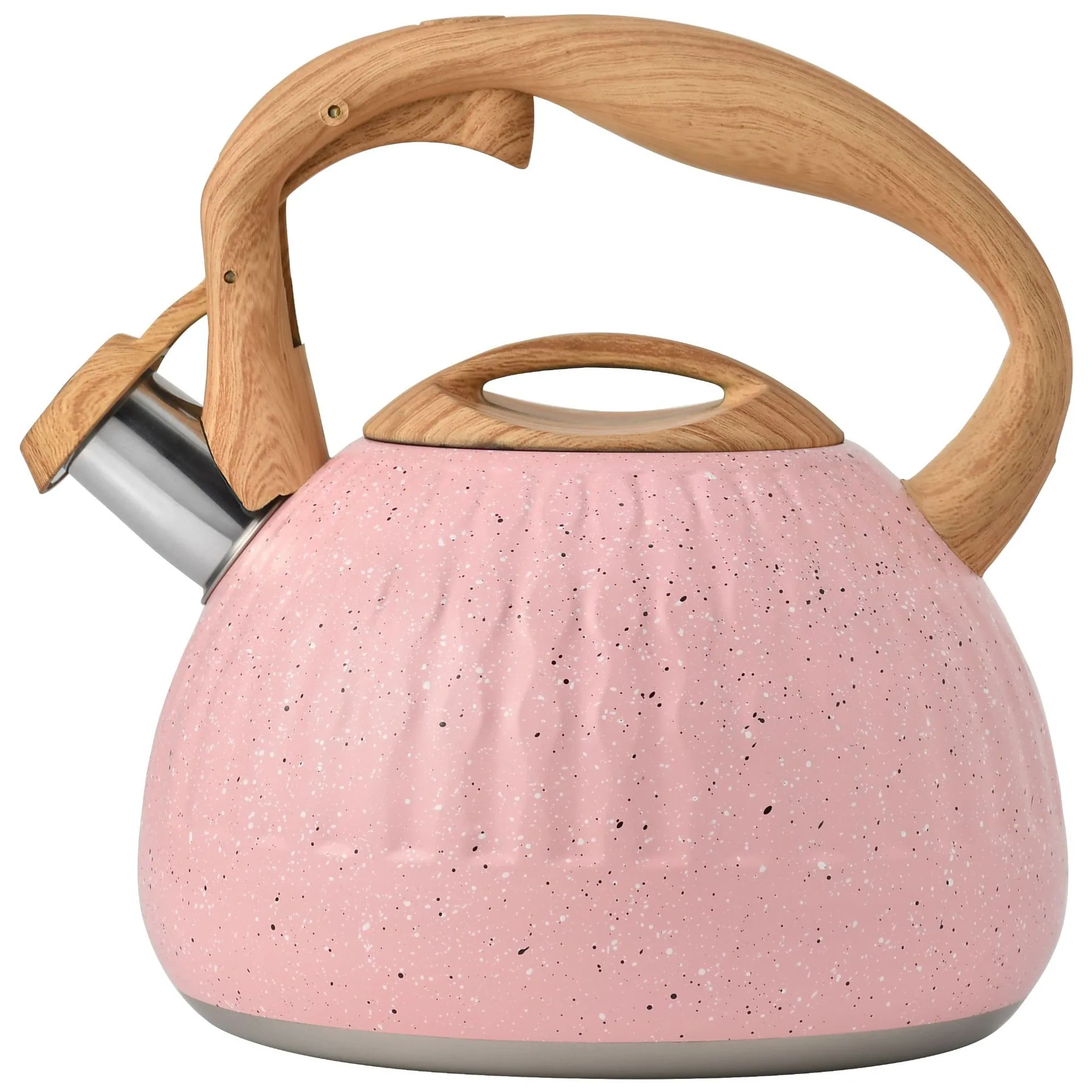 Cross-border Pink Water Drop Pattern Stainless Steel Sound Kettle Brewing Tea Coffee European and American Whistle Pot 3L Kitche 5