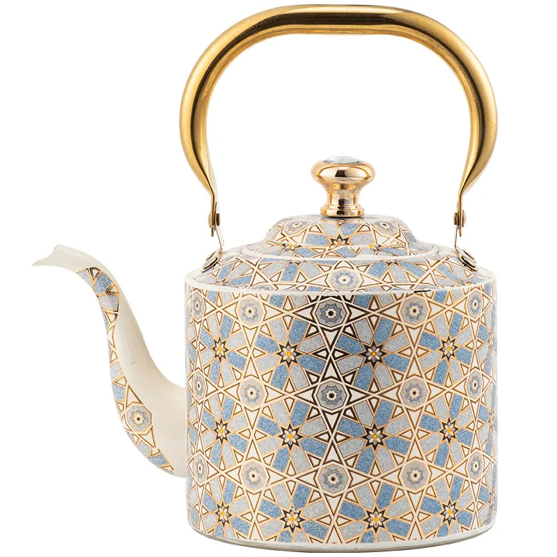 Cross-border Damascus geometric pattern whistle kettle middle east Dubai kitchenware boutique chirping large capacity kettle 2L 2