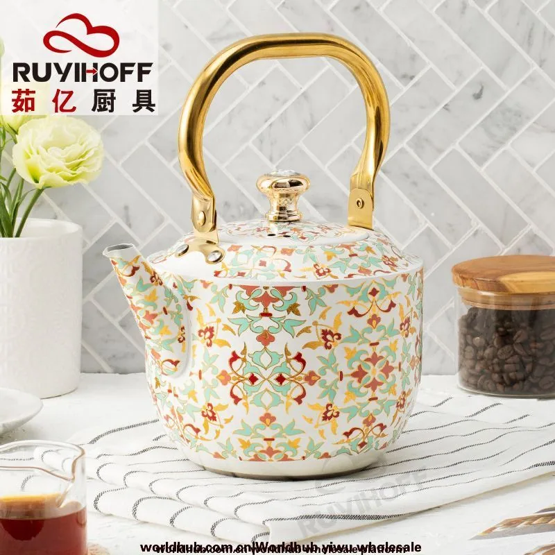 Cross-border new Kansas pattern flute kettle Middle East Dubai kitchenware boutique chirping large capacity kettle