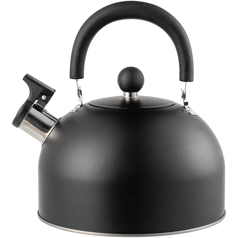 Cross-border wholesale black flat bottom horn kettle tea coffee sound kettle European and American kitchenware sound kettle 3L 3