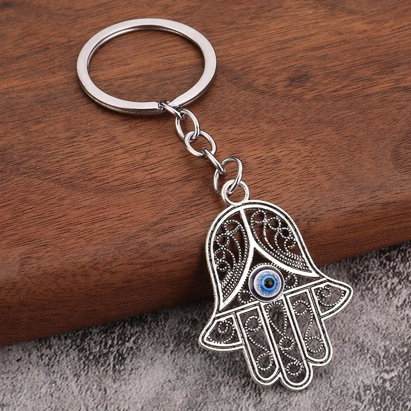 Cross-border hot sale eco-friendly alloy blue eye owl devil eye vintage accessories pendant pendant keychain 6