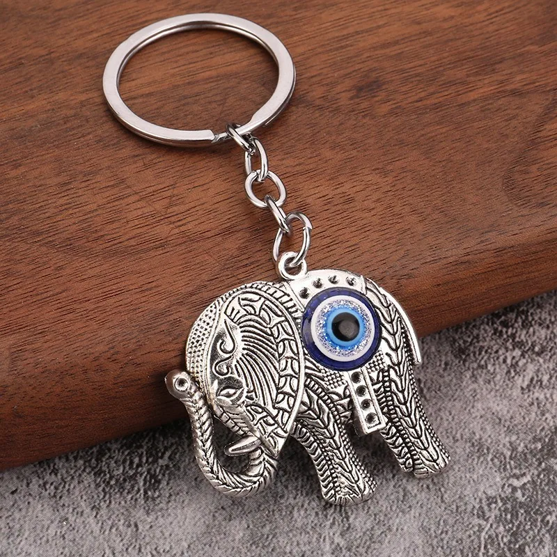 Cross-border hot sale eco-friendly alloy blue eye owl devil eye vintage accessories pendant pendant keychain 4