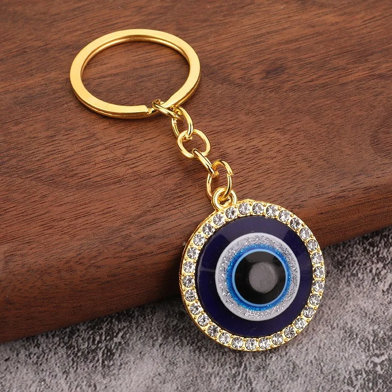 Cross-border hot sale eco-friendly alloy blue eye owl devil eye vintage accessories pendant pendant keychain 8