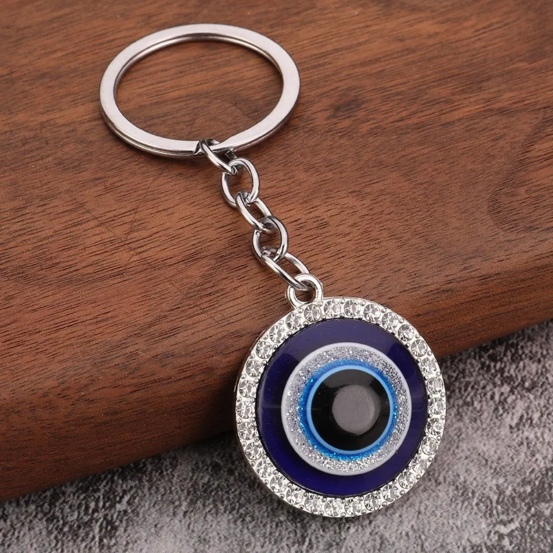 Cross-border hot sale eco-friendly alloy blue eye owl devil eye vintage accessories pendant pendant keychain 7