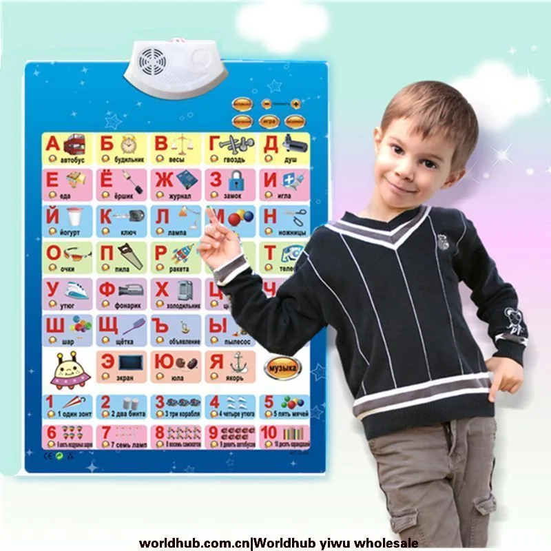 Spot Russian audio crystal wall chart concave and convex Russian alphabet Russian early education wall chart Russian learning to 2