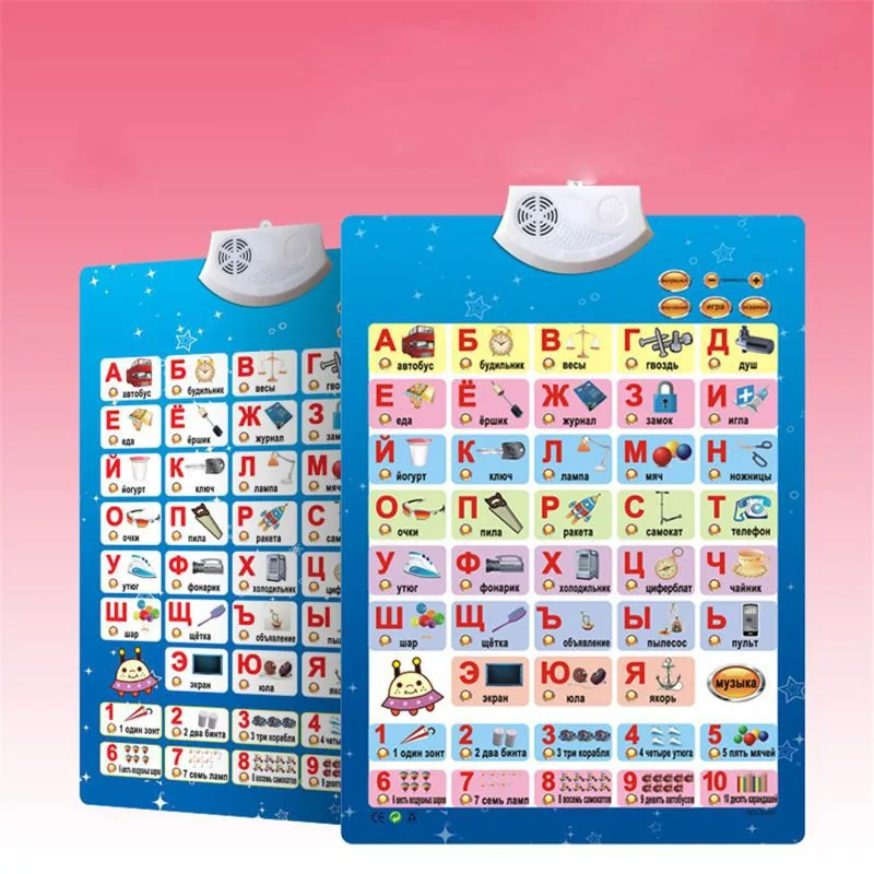 Spot Russian audio crystal wall chart concave and convex Russian alphabet Russian early education wall chart Russian learning to 7