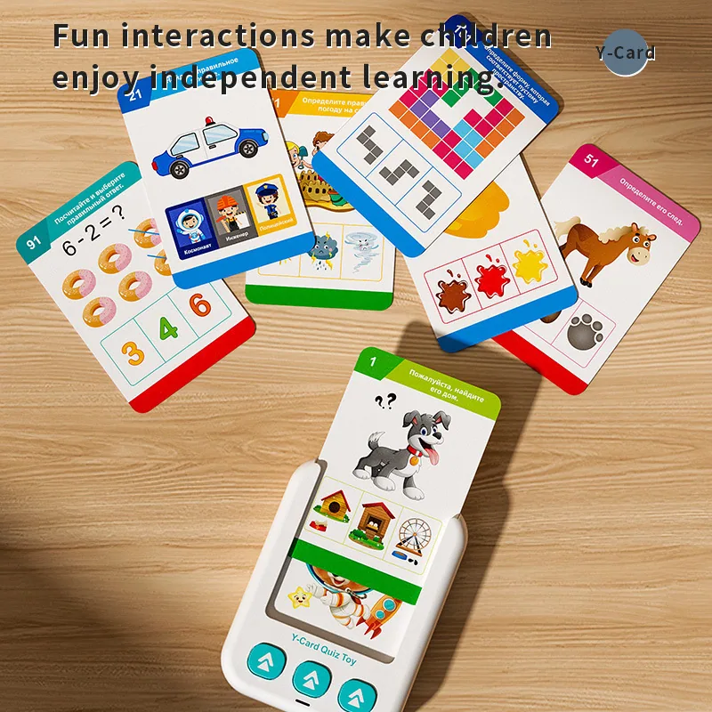 Cross-border Russian new product English card insertion machine Russian children's educational toy voice book Russian card learn 2