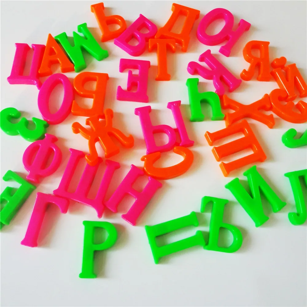 Russian 4CM capital letter refrigerator magnet baby early education color odorless infant early education magnetic toy wholesale 7
