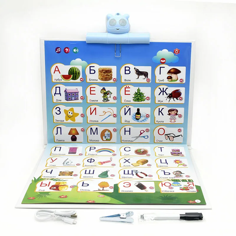 Russian audio wall chart, early education enlightenment toys, Russian learning e-book, Russian point reading, hanging book, char - Other Toys & Hobbies 11