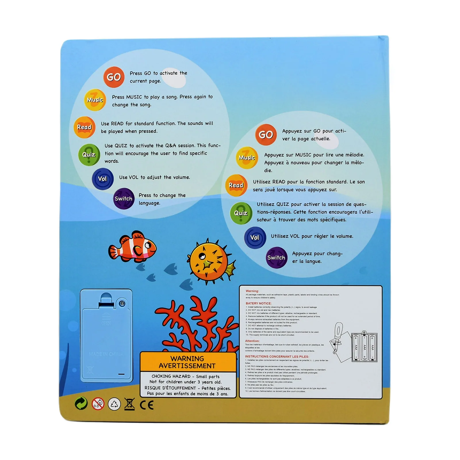 New French English Finger Point Reading Book Baby Vocalization Early Education Machine Smart Learning Toys Household Items 6