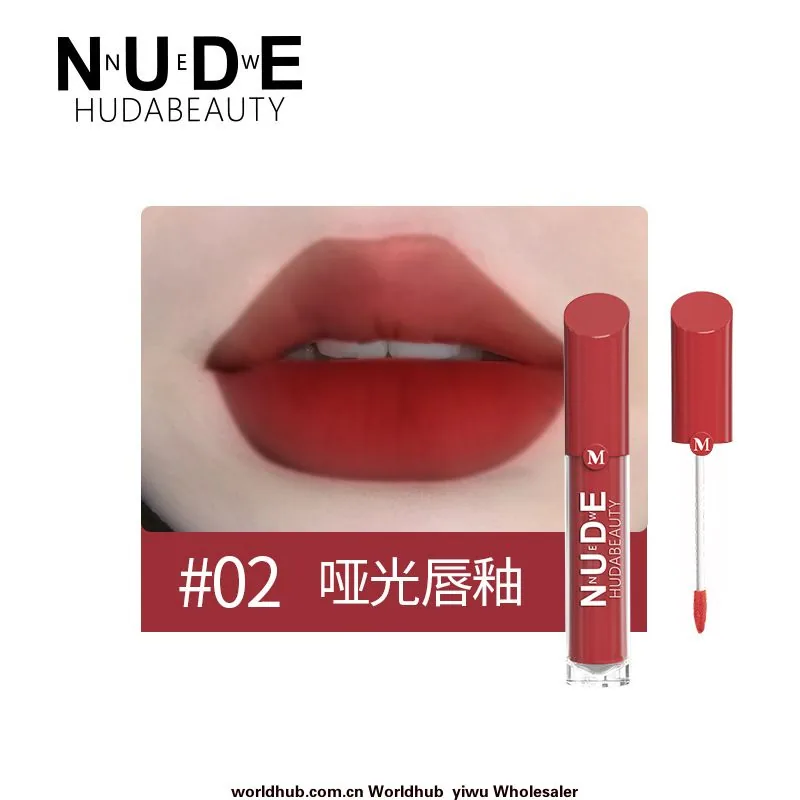 Cross-border exclusive matte velvet lip glaze factory spot non-stick cup matte display box lip gloss waterproof lip makeup 2