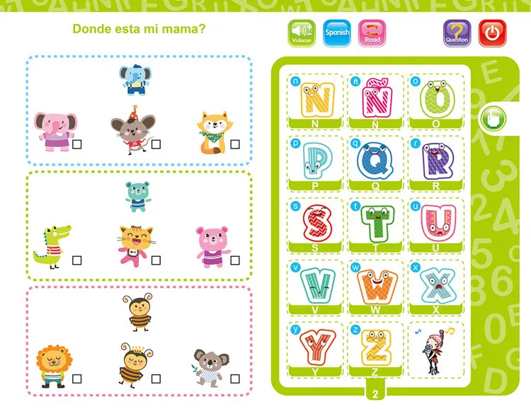 Cross-border foreign languages, Spanish, English, point reading, children's early education, voice books, smart toys, Spanish e - Other Toys & Hobbies 12