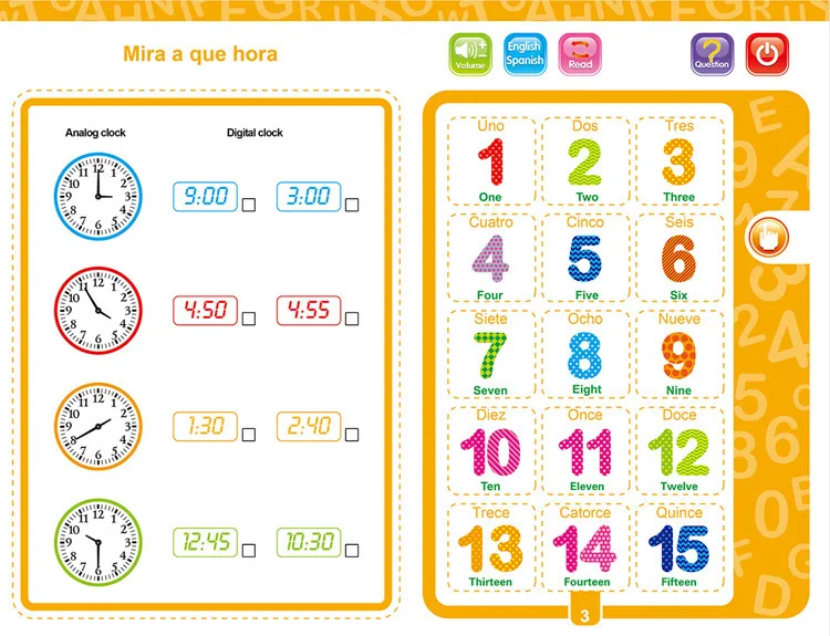 Cross-border foreign languages, Spanish, English, point reading, children's early education, voice books, smart toys, Spanish e - Other Toys & Hobbies 13