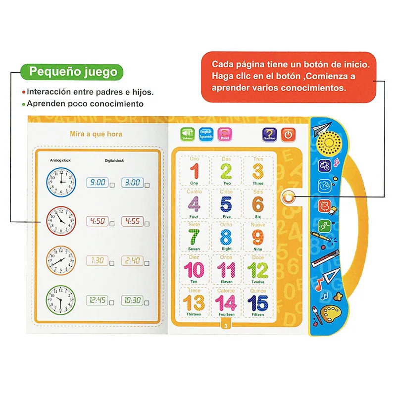 Cross-border foreign languages, Spanish, English, point reading, children's early education, voice books, smart toys, Spanish e - Other Toys & Hobbies 5