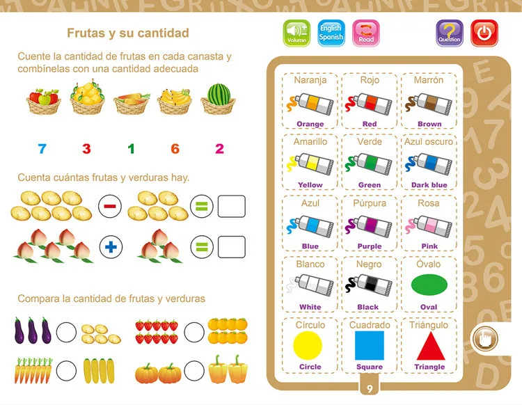 Cross-border foreign languages, Spanish, English, point reading, children's early education, voice books, smart toys, Spanish e - Other Toys & Hobbies 18