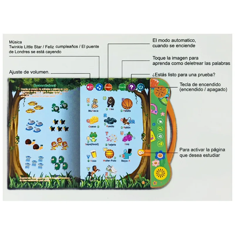 Cross-border new Spanish finger point reading children's early education voice book smart toy Spanish e-book 15