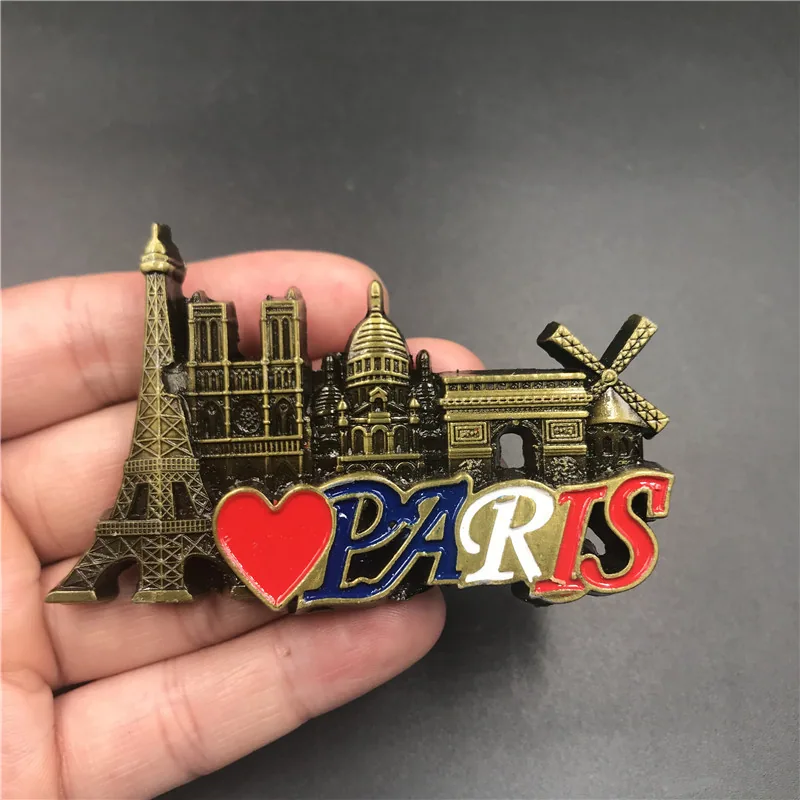 United Kingdom, Italy, Rome, France, Notre Dame Cathedral, United States, Qatar Metal Magnetic Fridge Magnet, Pizza, Leaning Tow