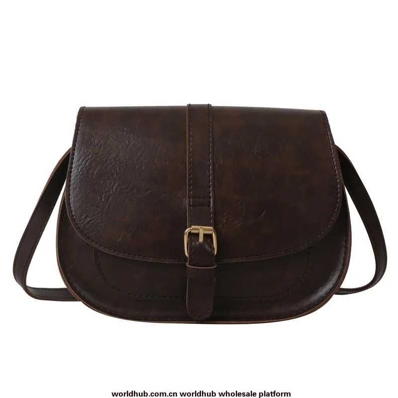 Oilskin personality trend Korean bag women's 2023 new simple retro crossbody bag fashionable shoulder saddle bag