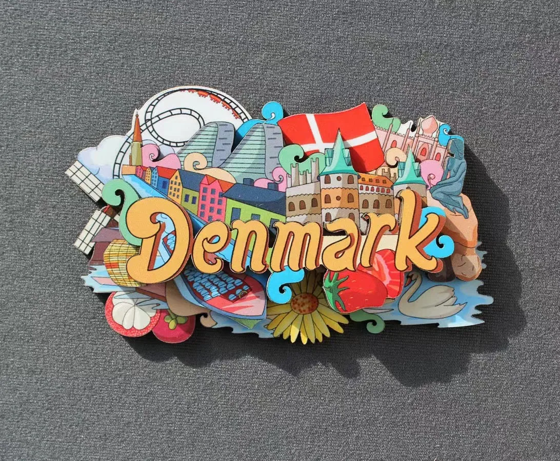 Australia, Denmark, Russia, Canada, USA, Thailand, China, Travel Souvenir, Magnetic Wooden Fridge Magnet 2