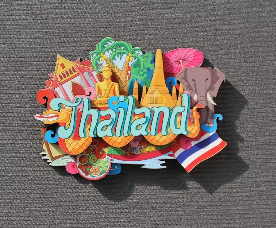 Australia, Denmark, Russia, Canada, USA, Thailand, China, Travel Souvenir, Magnetic Wooden Fridge Magnet 9