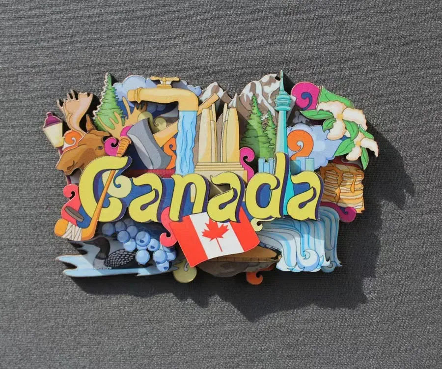Australia, Denmark, Russia, Canada, USA, Thailand, China, Travel Souvenir, Magnetic Wooden Fridge Magnet 11