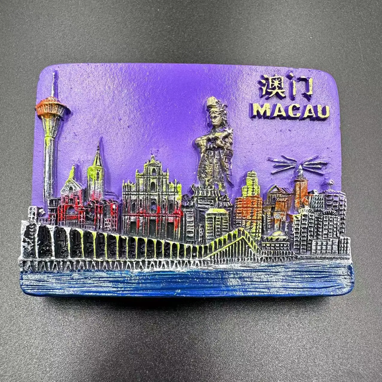 Macau travel souvenirs, refrigerator magnets, magnetic metal, 38 archway, souvenirs, small gifts, wood resin 4