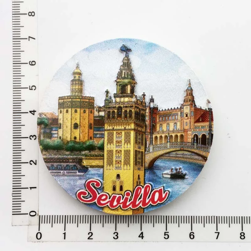Manufacturer spot cross-border source wholesale Spain creative tourism commemorative decoration crafts UV magnetic refrigerator 18