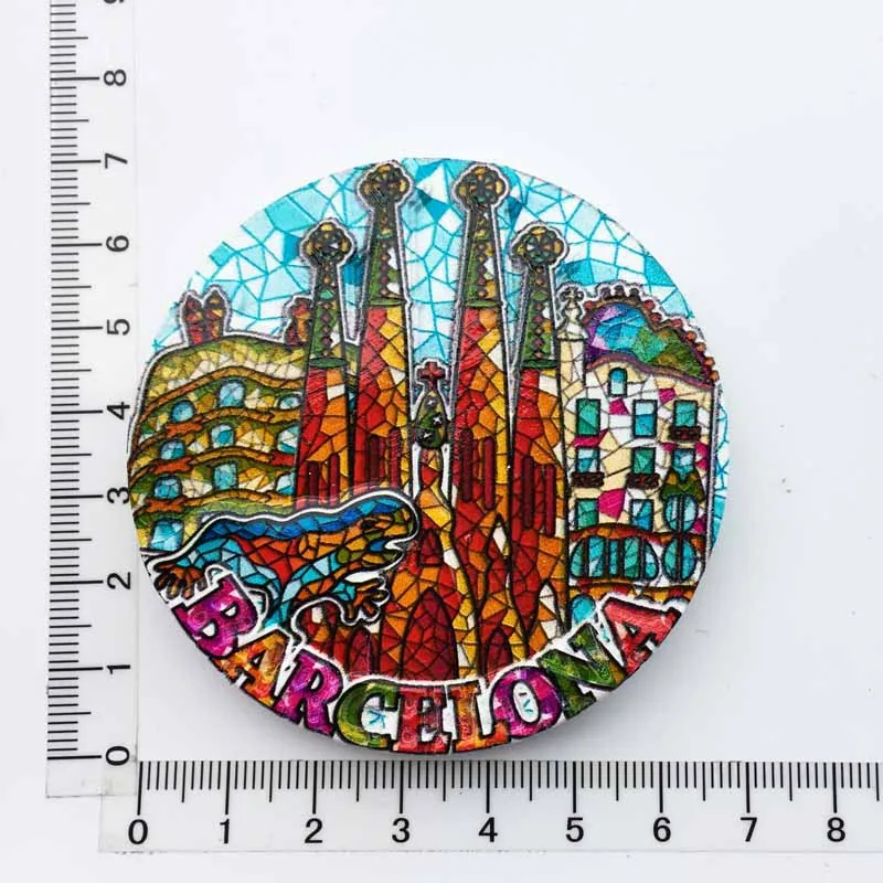 Manufacturer spot cross-border source wholesale Spain creative tourism commemorative decoration crafts UV magnetic refrigerator 11