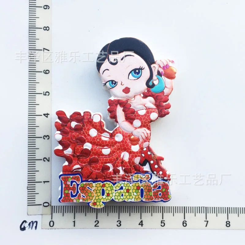 Manufacturer spot cross-border source wholesale Spain creative tourism commemorative decoration crafts UV magnetic refrigerator 16