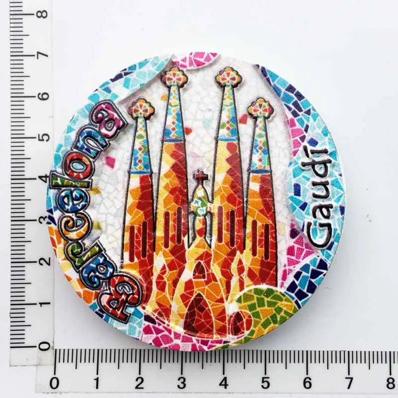 Manufacturer spot cross-border source wholesale Spain creative tourism commemorative decoration crafts UV magnetic refrigerator 12