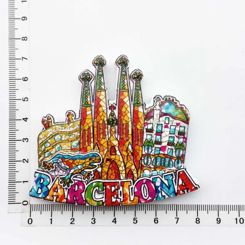 Manufacturer spot cross-border source wholesale Spain creative tourism commemorative decoration crafts UV magnetic refrigerator 8