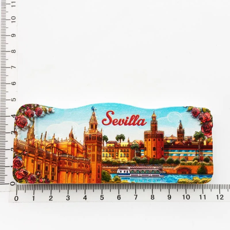 Manufacturer spot cross-border source wholesale Spain creative tourism commemorative decoration crafts UV magnetic refrigerator 6