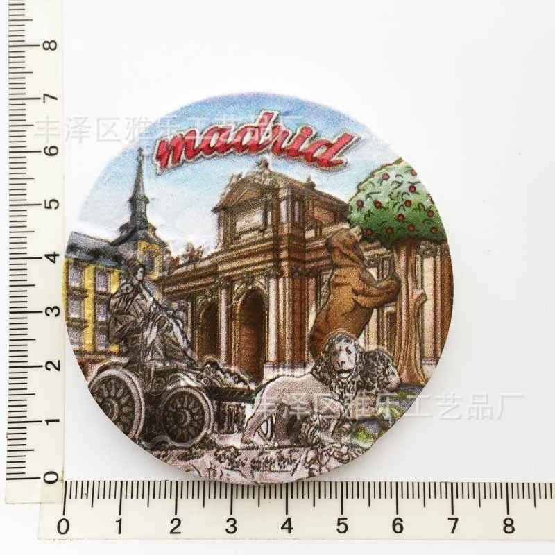 Manufacturer spot cross-border source wholesale Spain creative tourism commemorative decoration crafts UV magnetic refrigerator 20