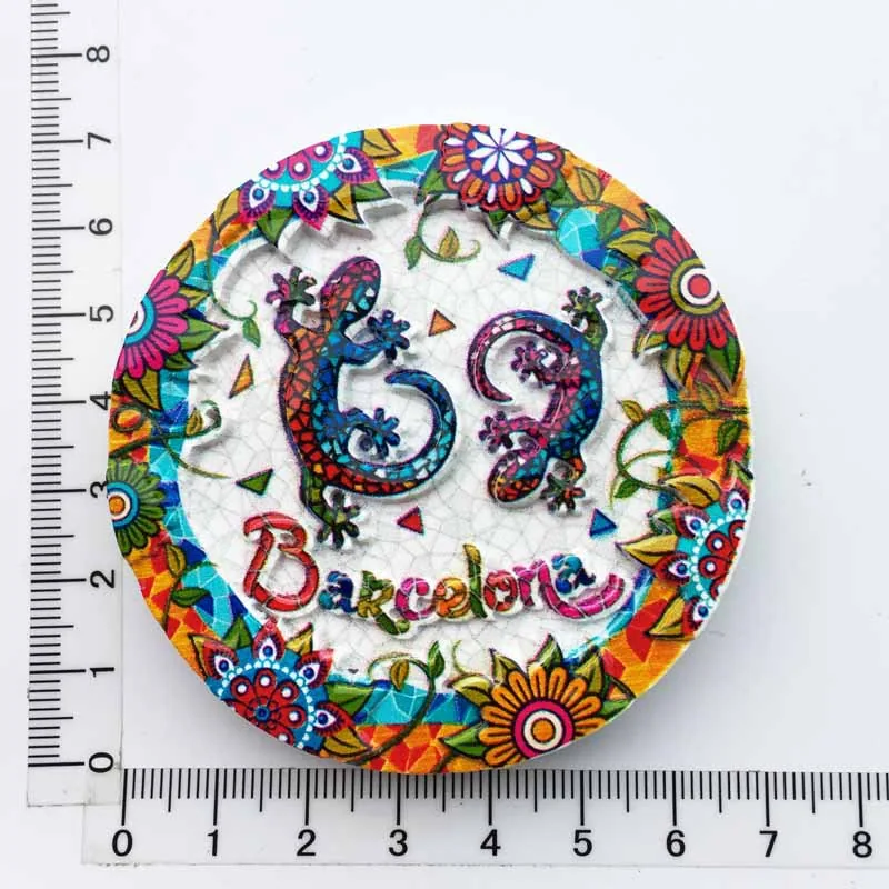 Manufacturer spot cross-border source wholesale Spain creative tourism commemorative decoration crafts UV magnetic refrigerator 10