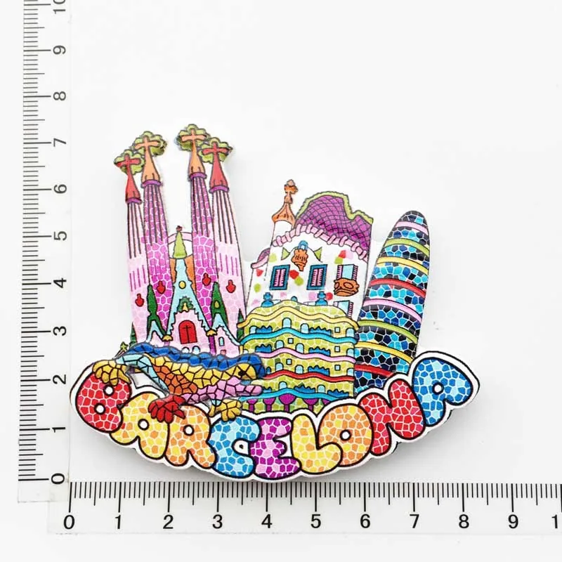 Manufacturer spot cross-border source wholesale Spain creative tourism commemorative decoration crafts UV magnetic refrigerator 26