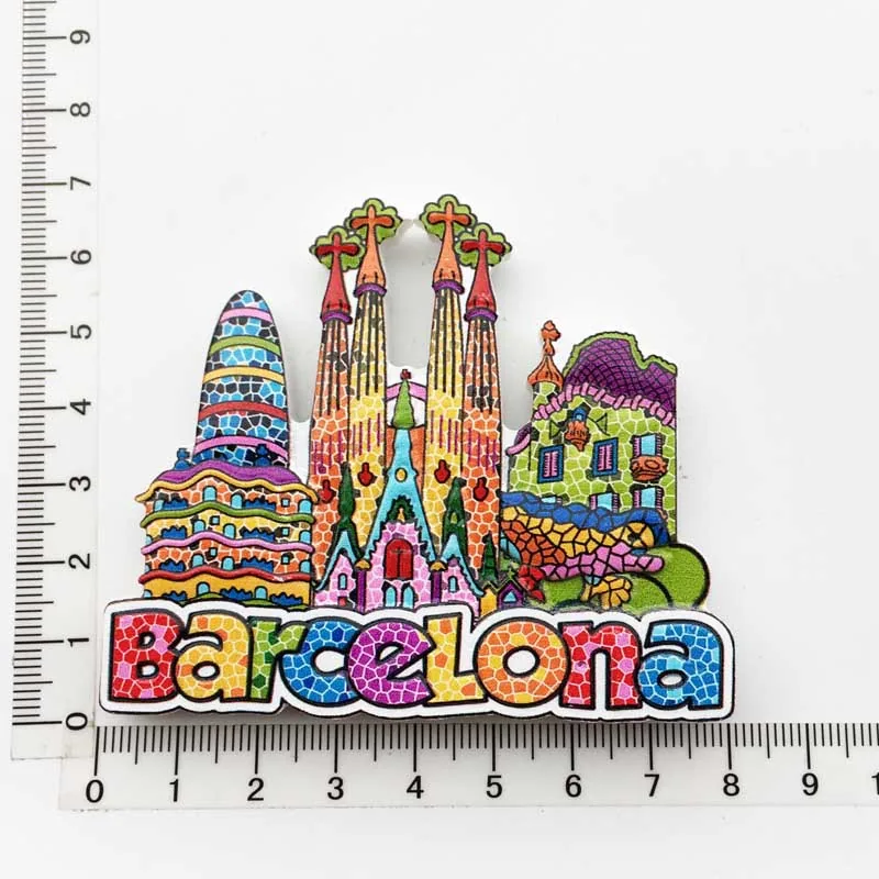 Manufacturer spot cross-border source wholesale Spain creative tourism commemorative decoration crafts UV magnetic refrigerator 25