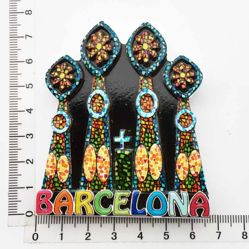 Manufacturer spot cross-border source wholesale Spain creative tourism commemorative decoration crafts UV magnetic refrigerator 21
