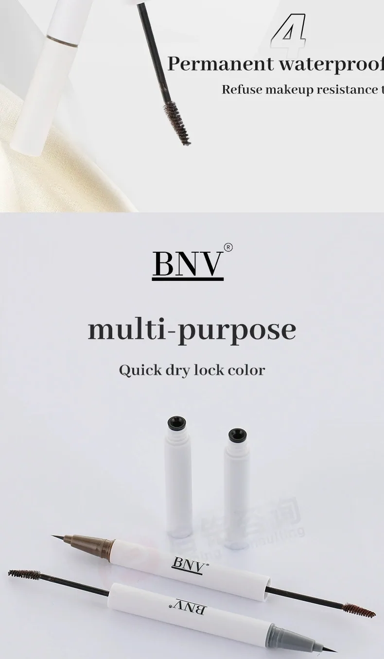 BNV 2-in-1 eyebrow pencil and brush size chart with regular dimensions for daily makeup use