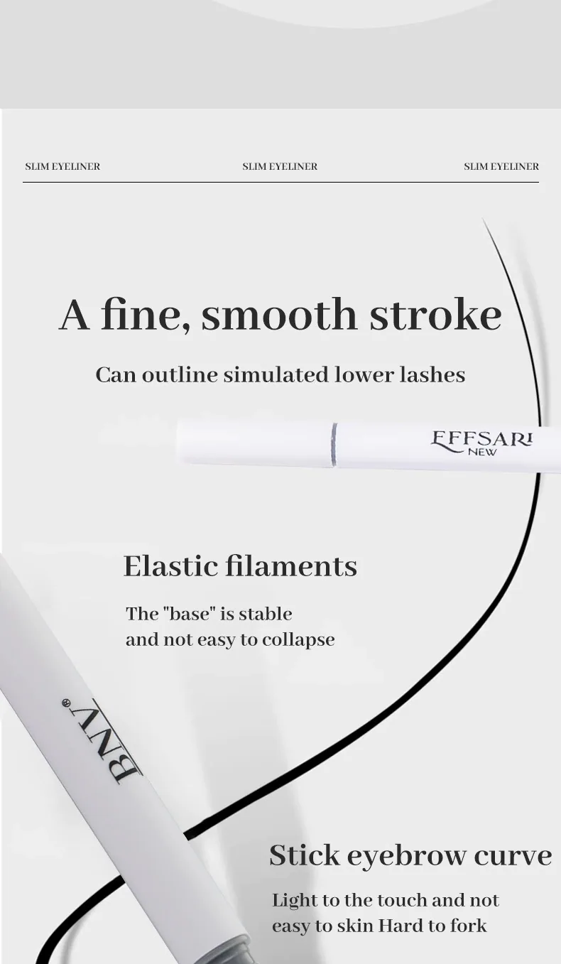 BNV eyebrow pencil swatch showing three-dimensional long-lasting non-smudging color payoff
