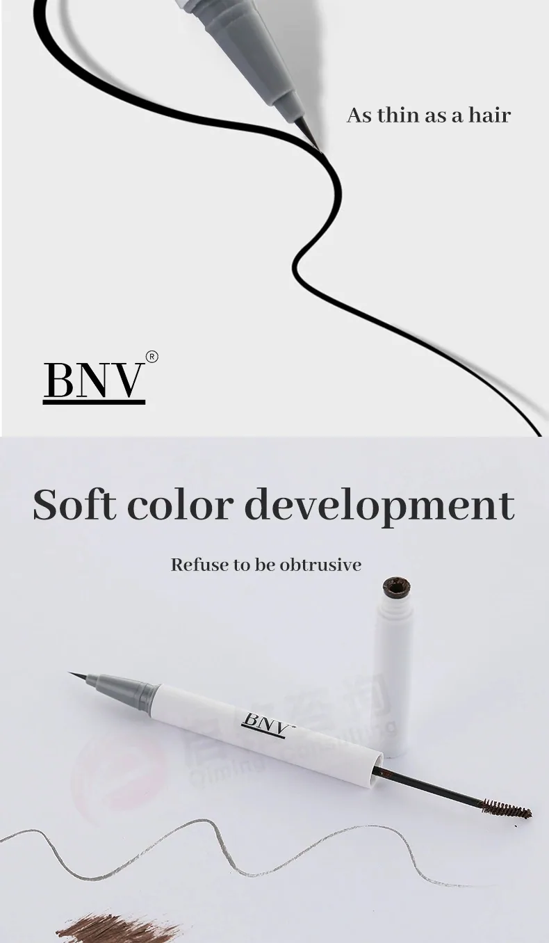 BNV dual-ended extra fine eyebrow pencil tip close-up showing precise 2-in-1 brow brush detail