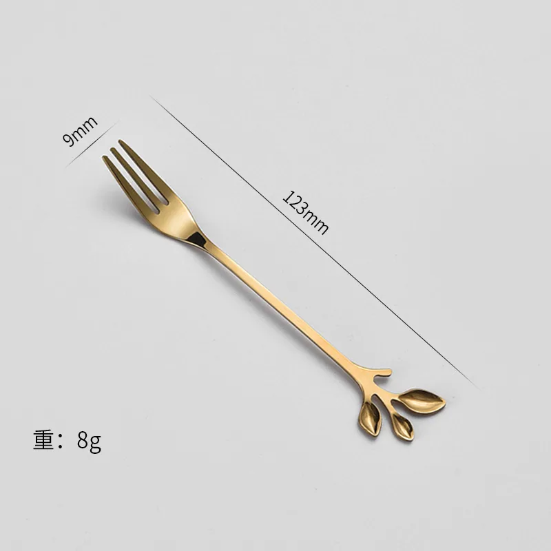 Golden stainless steel leaf spoon, seasoning spoon, coffee spoon, stirring spoon, mug dessert spoon, honey bird's nest syrup spo 5