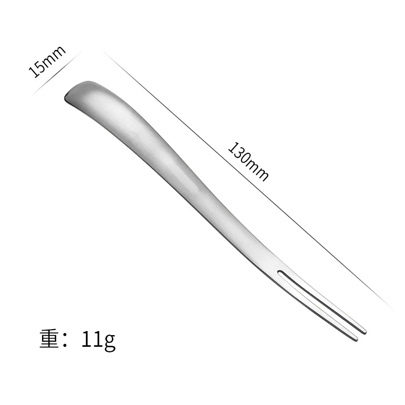 304 stainless steel tea spoon household fruit fork dessert ice cream cake double-ended fork spoon 6