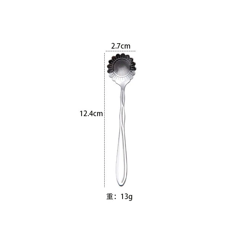 stainless steel golden cherry blossom coffee spoon mixing spoon water cup bird's nest dessert flower souvenir spoon wholesale 7