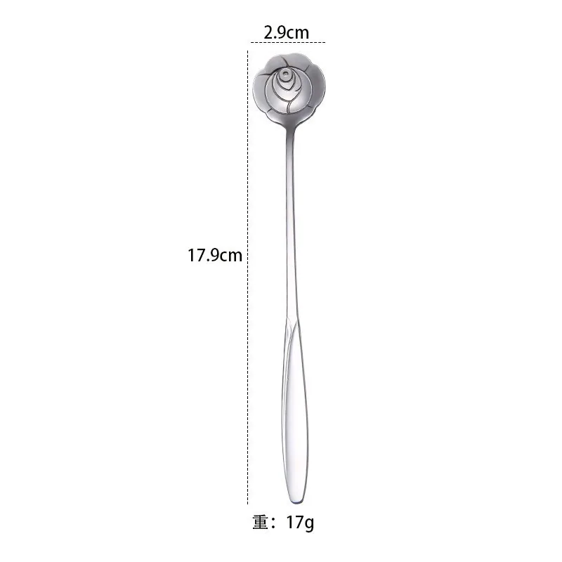 stainless steel golden cherry blossom coffee spoon mixing spoon water cup bird's nest dessert flower souvenir spoon wholesale 20